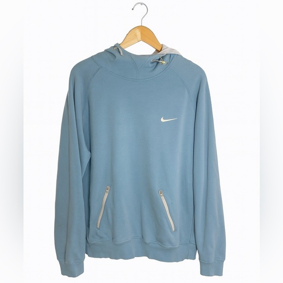 Nike Travis Scott Vintage Mens Large Faded Mini Swoosh Hoodie Carolina Blue. - Picture 2 of 2